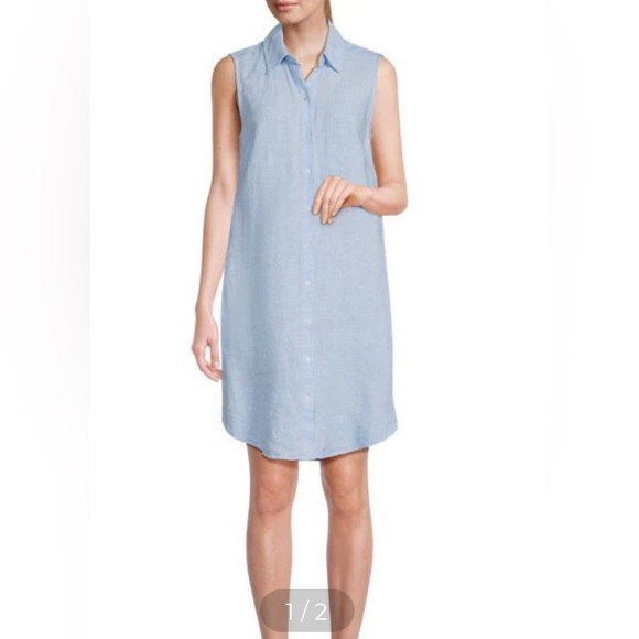 Saks Fifth Avenue MIDI Button Down Collared Dress Size Small - Picture 2 of 9